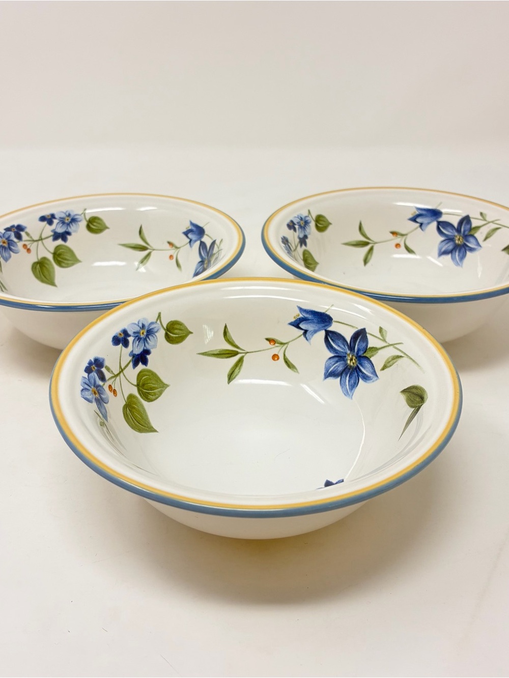 Set of 3 Studio Nova English Cottage JK042 5.5”D 2”H Fruit Rice Bowls